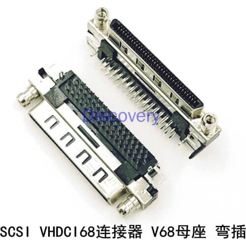 SCSI Connector VHDCI68 Female Head V68 Female Seat Bend Insert 90 Degree VHDCI Connector V.68 Welding Plate
