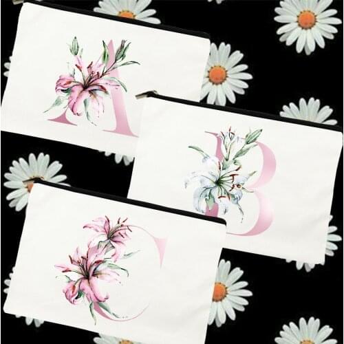 Lily Letter Print Women Makeup Case Travel Cosmetic Bag Toiletries Organizer Wash Storage Pouch Female Clutch Student Pencil Bag