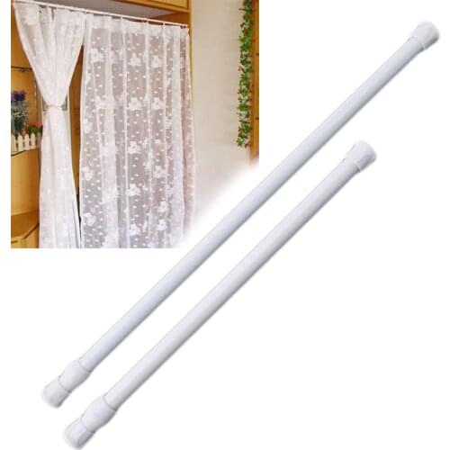 Telescopic Curtain Rod Adjustable Spring Loaded Bathroom Shower Curtain Rod Tension Extendable Telescopic Poles Rail Hanger