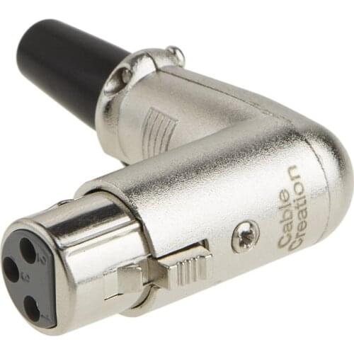 [5-Pack] XLR Adapter, 90 Degree 3Pin XLR Female Microphone Connector, Silver