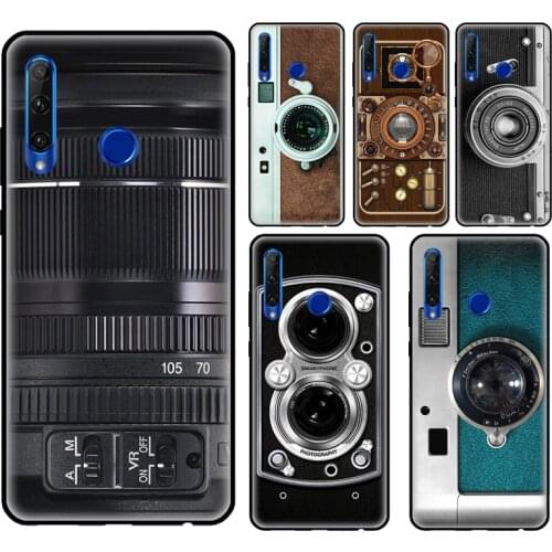 Vintage Camera Lens For Huawei Honor 8X 9X 7X 7C 8A 9A 8S 9S 10i 7A 4C 6C 20 Pro 8 9 10 10X Lite Case Coque