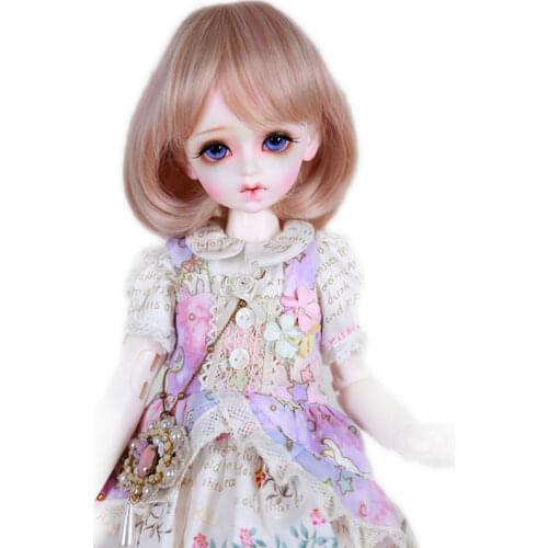 15-23# color for BJD SD Bob Hair with Bang 1/3 1/4 1/6 1/8 High Temperature Fiber Hair Doll Wig Multi-color Doll Accessories