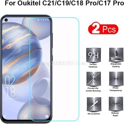2Pcs Oukitel C21 C19 C18 C17 Pro Tempered Glass Screen Protector Explosion-proof Protective Glass Film Guard Cristal Oukitel C21