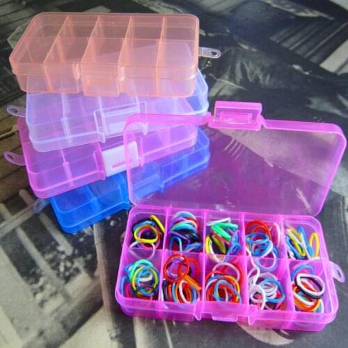 1PC Detachable Transparent Plastic 10 Compartment Storage Box Earring Ring Jewelry Bin Bead Case Container JE 0651