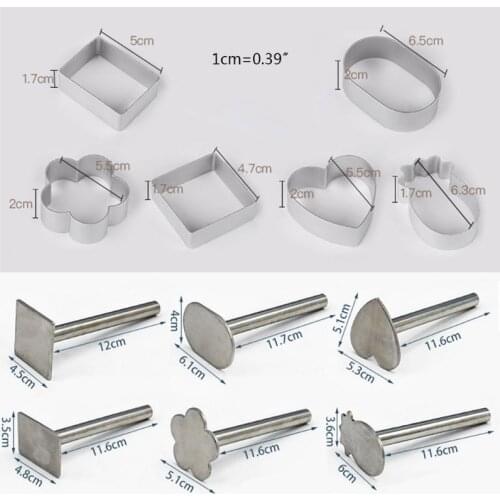 10Pcs Square Rectangle Pineapple Shape Pie Cake Cookie Mold Biscuit Cutter Press
