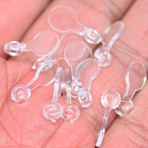 100PCS Acrylic Clear Jewelry Bails,Flat Back Cabochon Charm Supplies,D.I.Y Crafting Hooks 8X15mm