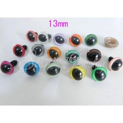 104pcs/box 13mm you can choose mixed color toy safety cat eyes with soft washer +brown washer