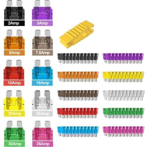 105Pcs Blade Car Fuses Assortment Kit Fuse Holders Automotive Replacement for Car Truck SUV RV Boat