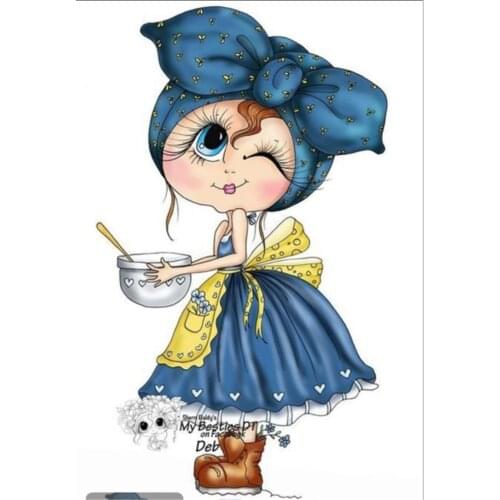 10x6 Girl is cooking TBig ice cream ransparent Clear Stamps Silicone Seals for DIY scrapbooking photo album Card Making