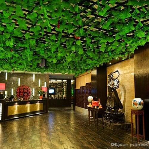 2.5m Artificial Ivy Leaf Garland Plants Vine Fake Foliage Flowers Home Decor Plastic Artificial Flower Rattan Evergreen Cirrus