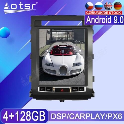 4+128G For Toyota Land Cruiser LC200 Android Radio Tape Recorder 2008-2015 Car Multimedia Player Stereo Head Unit PX6 Tesla Navi