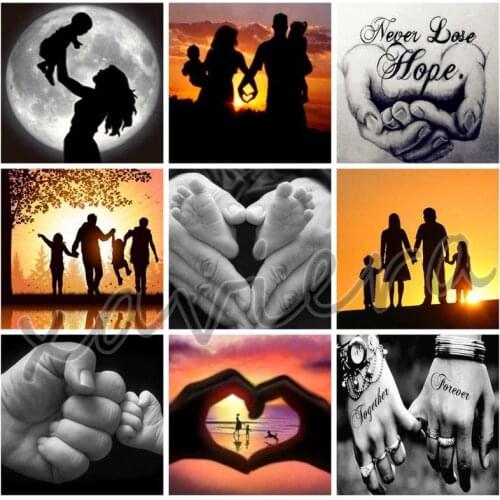 Xaviera 5D Diy Diamond Painting Love Couple Full Drill Round Rhinestone Cross Stitch Mosaic Picture Embroidery Living Room Decor