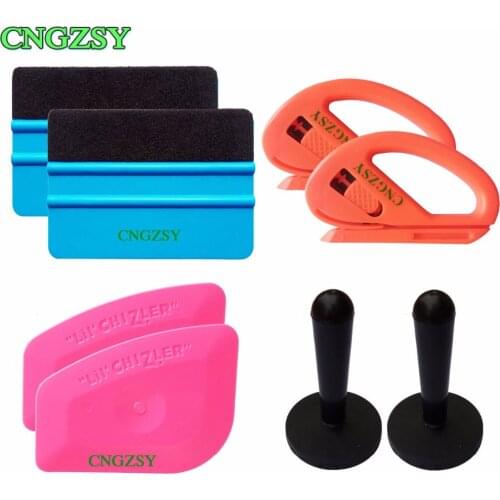 Auto Vinyl Film Tinting Scraper Mini Pink Squeegee Vinyl Cutter Magnet Holders Sign Vinyl Crafts Car Window Tint Tools Kit K48