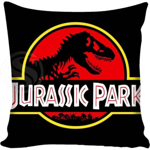 Custom Jurassic Park Logo Square Pillowcase Custom Zippered Bedroom Home Pillow Cover Case 35X35cm 40x40cm drop shipping
