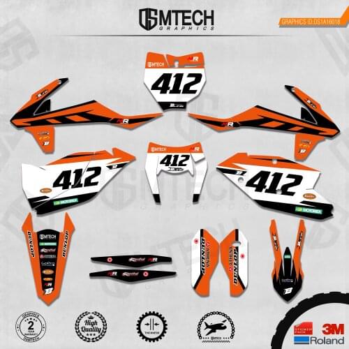 DSMTECH Customized Team Graphics Backgrounds Decals 3M Custom Stickers For KTM 2017-2019 EXC 2016-2018 SXF 018