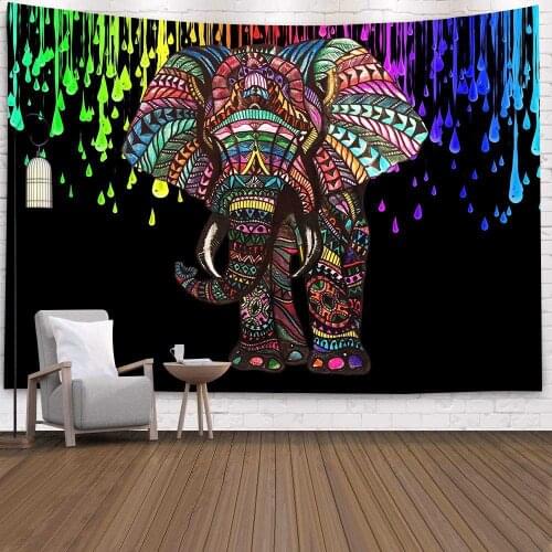Elephant Boho Mandala Tapestry Wall Hanging Witchcraft Wall Cloth Tapestries Art Psychedelic Hippie Tapestry Macrame Wall Carpe