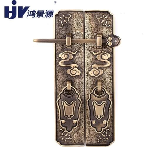 HJY Vintage Cabinet Handles Furniture Knob Antique Brass Door Handle Lever European Retro Pulls for Cupboards and Drawers B011