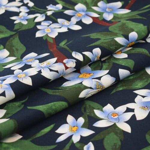 Green bottom orchid cotton linen fabric for dress coton ткань для платья ткани tissu african bazin riche getzner telas tissus