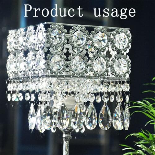 10 PCS Crystal Chandelier Teardrop Prisms Pendants 50mm with Two Octagon Beads Connector Ring Crystal Chandelier Parts