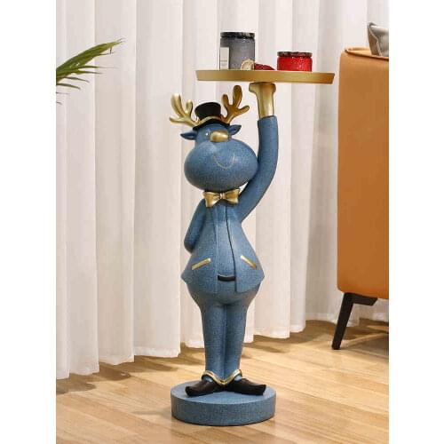 Art Statue Nordic Home Decor Living Room Ornaments Tray Deer Resin Handicraft Figurine Sculpture Modern Decoration Accessories