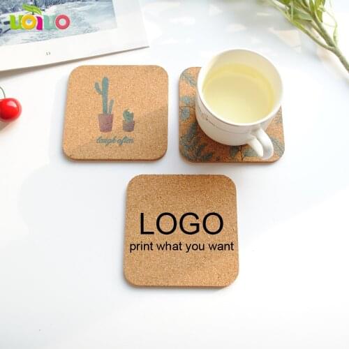 Custom print Creative Round Cork Coasters Coffee Drink Tea Cup Mat Placemats Wine Table Mat Placemats Heat-resistant Cup Coaster
