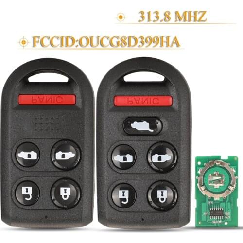 Kutery 5/6 Buttons Smart Remote Car Key Fob 313.8Mhz FCCID:OUCG8D399HA For Honda Odyssey EX EXL
