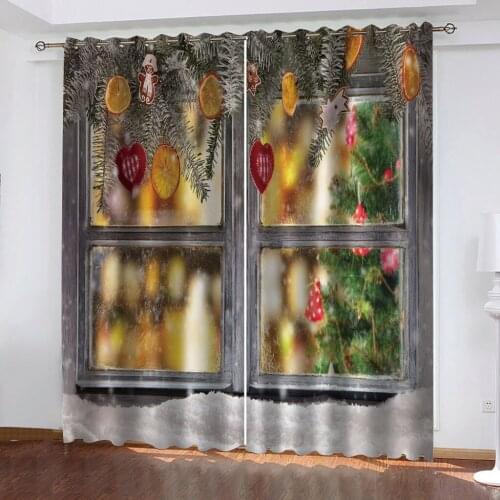 Beautiful Photo Fashion Customized 3D Curtains christmas curtains 3D Window Curtain For Living Room office Bedroom