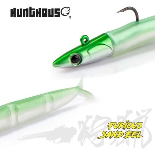 HUNTHOUSE Crazy Eel Soft Lure JIG Head Minnow 115MM/9G Easy Shiner Wobblers Double color Fishing For Bass GT