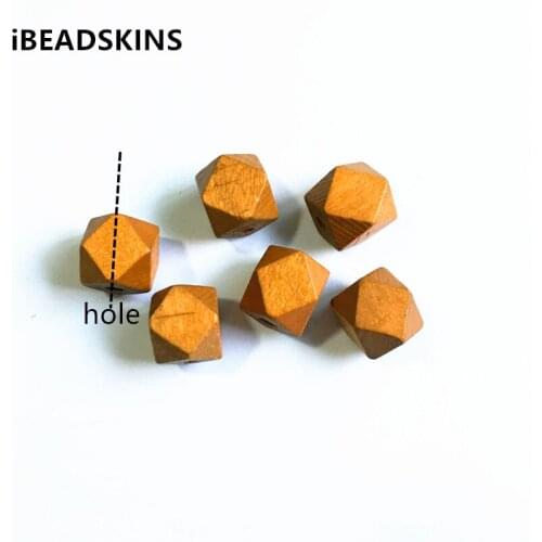 New arrival! light brown 16x15mm 200pcs/lot Environmental Paint Faceted Wood beads for jewelry DIY making( desgin as shown)