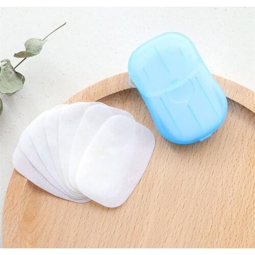 20/60/100Pcs Disposable Soap Paper Clean Scented Slice Foaming Box Mini Paper Soap For Outdoor Travel Use Random Color Dropship