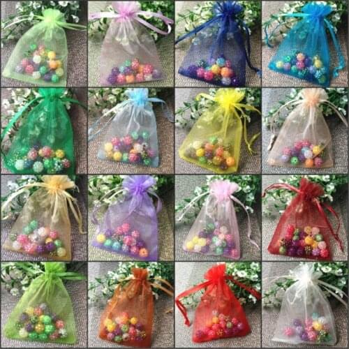 Wholesale 100pcs 20x30cm Organza gift bags Random mixed color Large Drawable Organza Bags Wedding Gift Bags free shipping