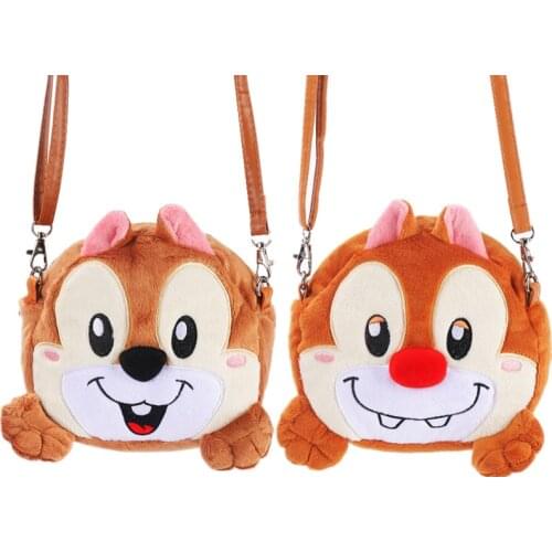 Disney Anime Character Plush Toy Chip 'n' Dale Doll Cute Squirrel Shoulder Bag Itabag Messenger Bag Kids Toy Girls Gift