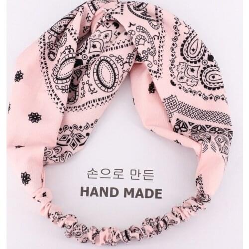 Korean Style Summer Lovely Hairband Women Hair Accessories Turban Twist Cross Headwrap Girl Floral Elastic Knotted Headwear Gift