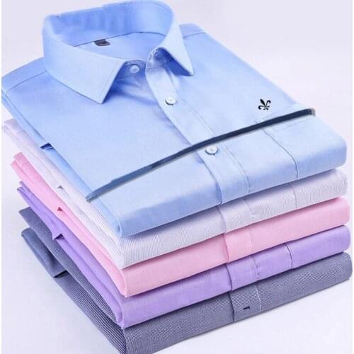 Dudalinas Men Shirts Social 2021 Brand Spring Formal Non Iron Dress Shirt Solid Long Sleeve Business Fashion Mens Shirts