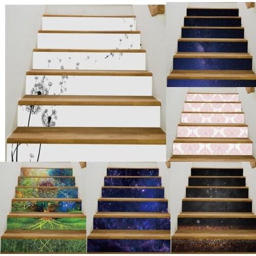 3D Stair Risers Decal Tiles Self Adhesive DIY Ladder Mural Decals Sticker Kitchen Backsplash Staircase Tapes