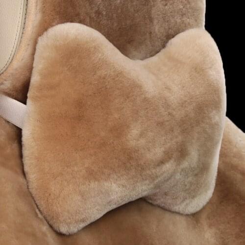 Cute Australian Wool Car Headrest Seat Neck Pillows Supplies Safety car Accessories for BMW volkswagen VW golf 4 5 6 7opel honda