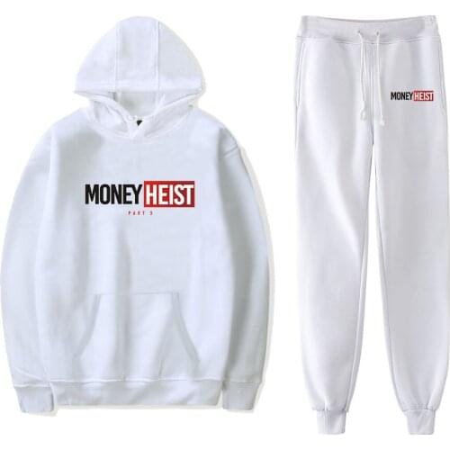 La Casa De Papel Brand Tracksuit Men Sportswear Sets Hip Hop Hooded Sweatshirts + Jogging Sweatpants Two Piece Sporting Suit