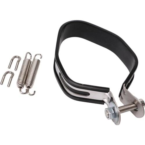 Universal Motorcycle Exhaust Muffler Pipe Hanger Bracket Hexagon, Silencer Muffler Clip Fasten Support with Springs