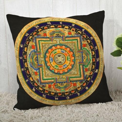 High Quality Custom Mandala Square Pillowcase Zippered Bedroom Home Pillow Cover Case 20X20cm 35X35cm 40x40cm