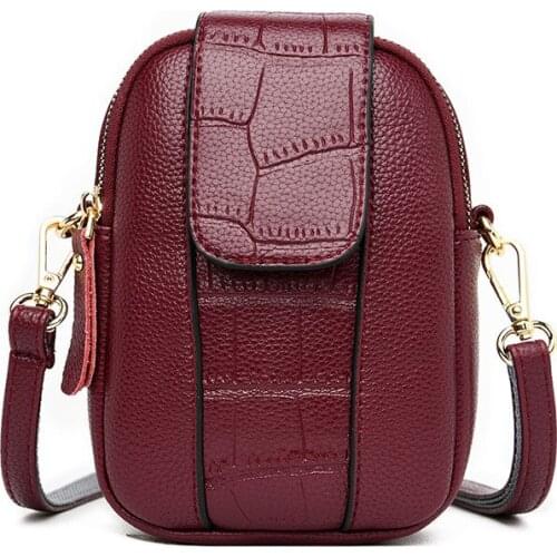 Women Small Phone Purse Shoulder Bags Crocodile Pattern Mini Women Messenger Pouch Bag Brand Design Pu Leather Crossbody Bag