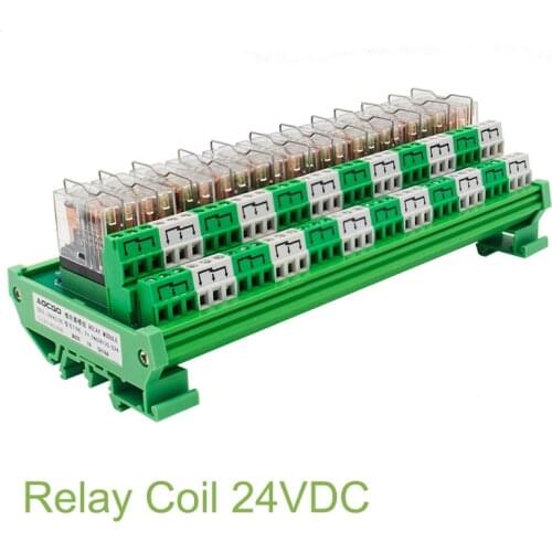 12 Channel OMRON DPDT G2R-2 DIN Rail Mount Interface Relay Module