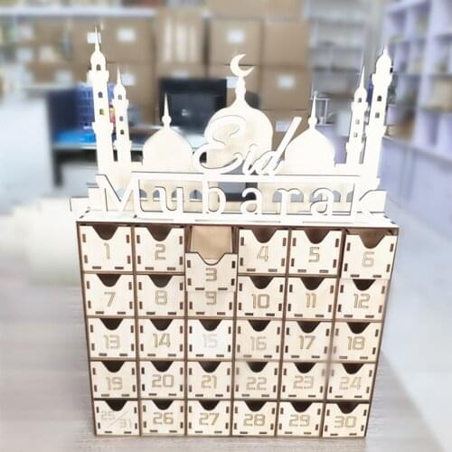 Ramadan Mubarak Decor Wooden Drawer Seal Stickers Ramadan And Eid Mubarak Decorations for Home Muslim Islam EID Party Supplies