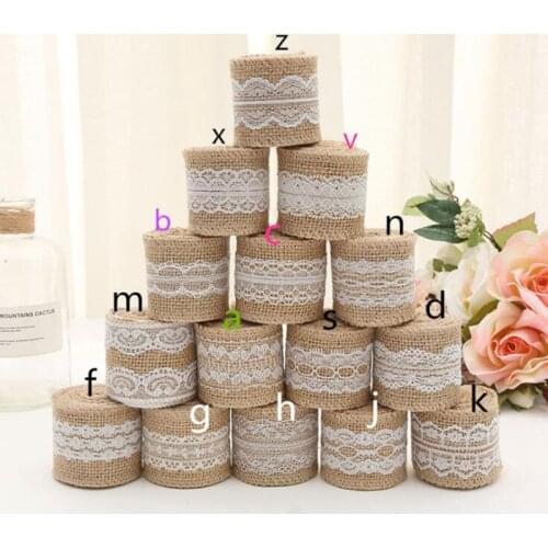 5cm 2Meters DIY Jute Ribbon Wedding Party Christmas Decoration DIY Sewing Hemp Burlap Lace Sewing Trims Jute Material Supplier