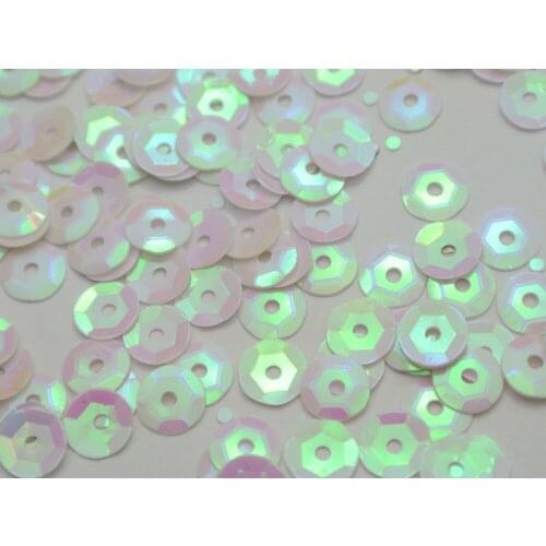 5000 White AB 6mm CUP round loose sequins Paillettes sewing Wedding craft