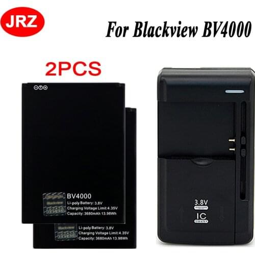 2PCS 3680mAh For Blackview BV4000 Pro Phone Battery For Blackview BV4000 Hight Capacity Replacement Battery+1 Universal Charger