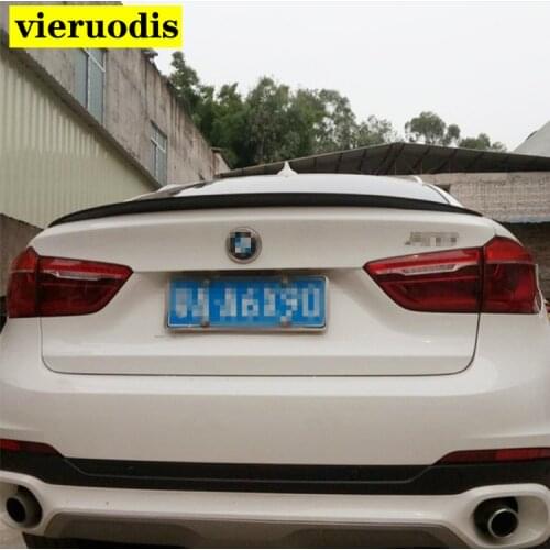 Car Styling ABS Plastic Unpainted Primer Color Rear Trunk Boot Wing Roof Lip Spoiler Auto Part For BMW F16 X6 2015 2016