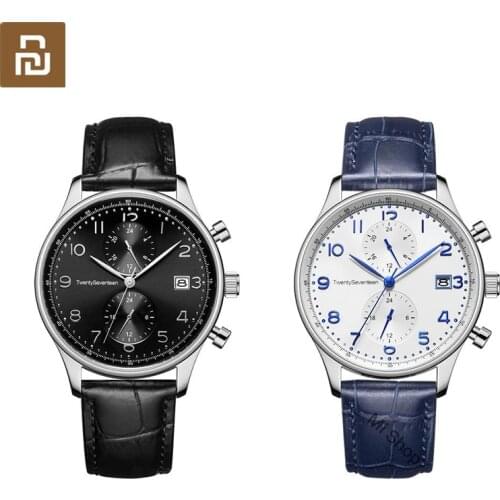 New Youpin TwentySeventeen Light Business Quartz Watch Dual time zone dial plate High Quality Elegance unisex 2colors