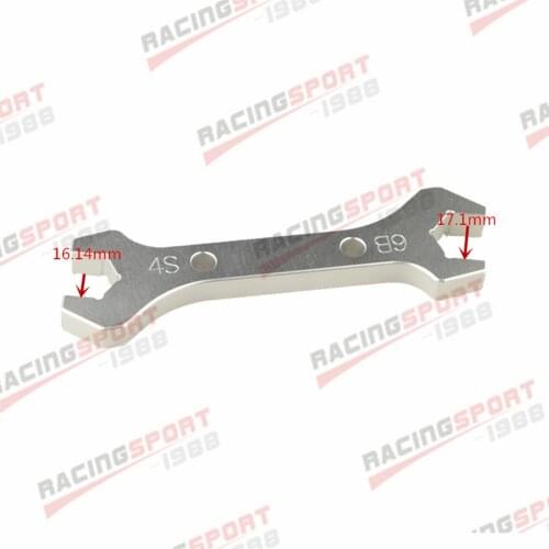 6AN (17.1mm) / 4AN (16.14mm) Double Ended Wrench Spanner Billet Aluminum Silver