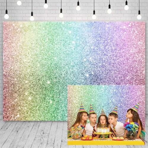 Avezano Birthday Party Backdrops For Photography Rainbow Sparkles Shiny Decor Boy Girl Backgrounds For Photo Studio Photophone