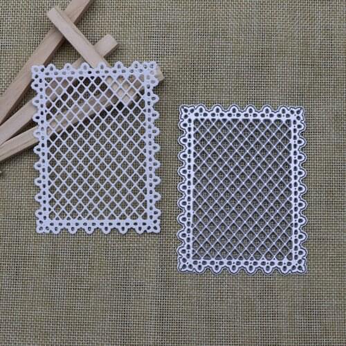 Rectangle Background Lattice Frame Metal Cutting Dies for Scrapbooking DIY Photo Album Card Making Decorative Stencil New